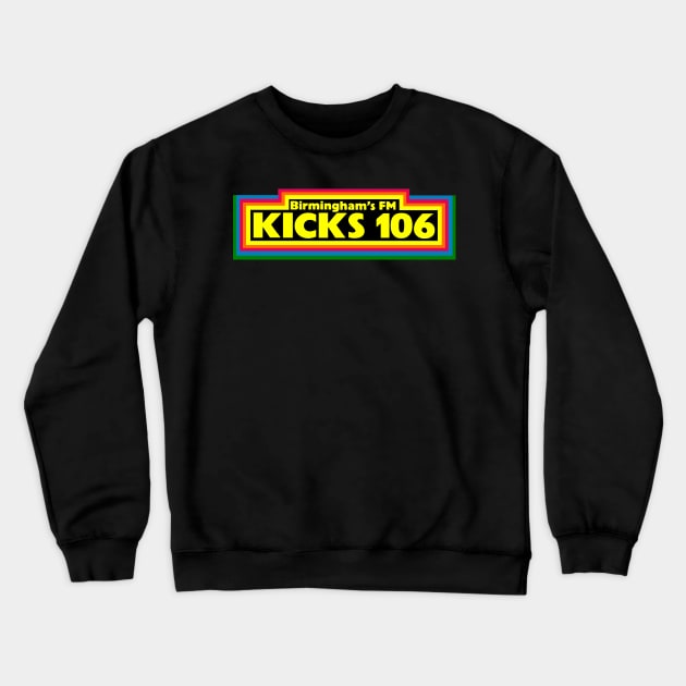KICKS 106 BIRMINGHAM VINTAGE RADIO Crewneck Sweatshirt by thedeuce